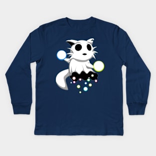 christmas Cat Hunting Magical Orbs Kids Long Sleeve T-Shirt